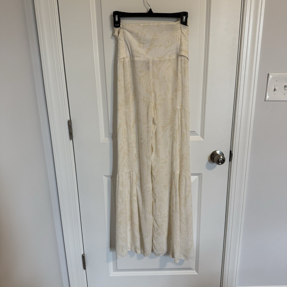 Sincerely Jules Women's Size Medium Gauze Wide Leg‎ Lightweight Cream Pants